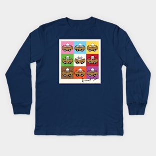 Donut Car // Pop Art Kids Long Sleeve T-Shirt